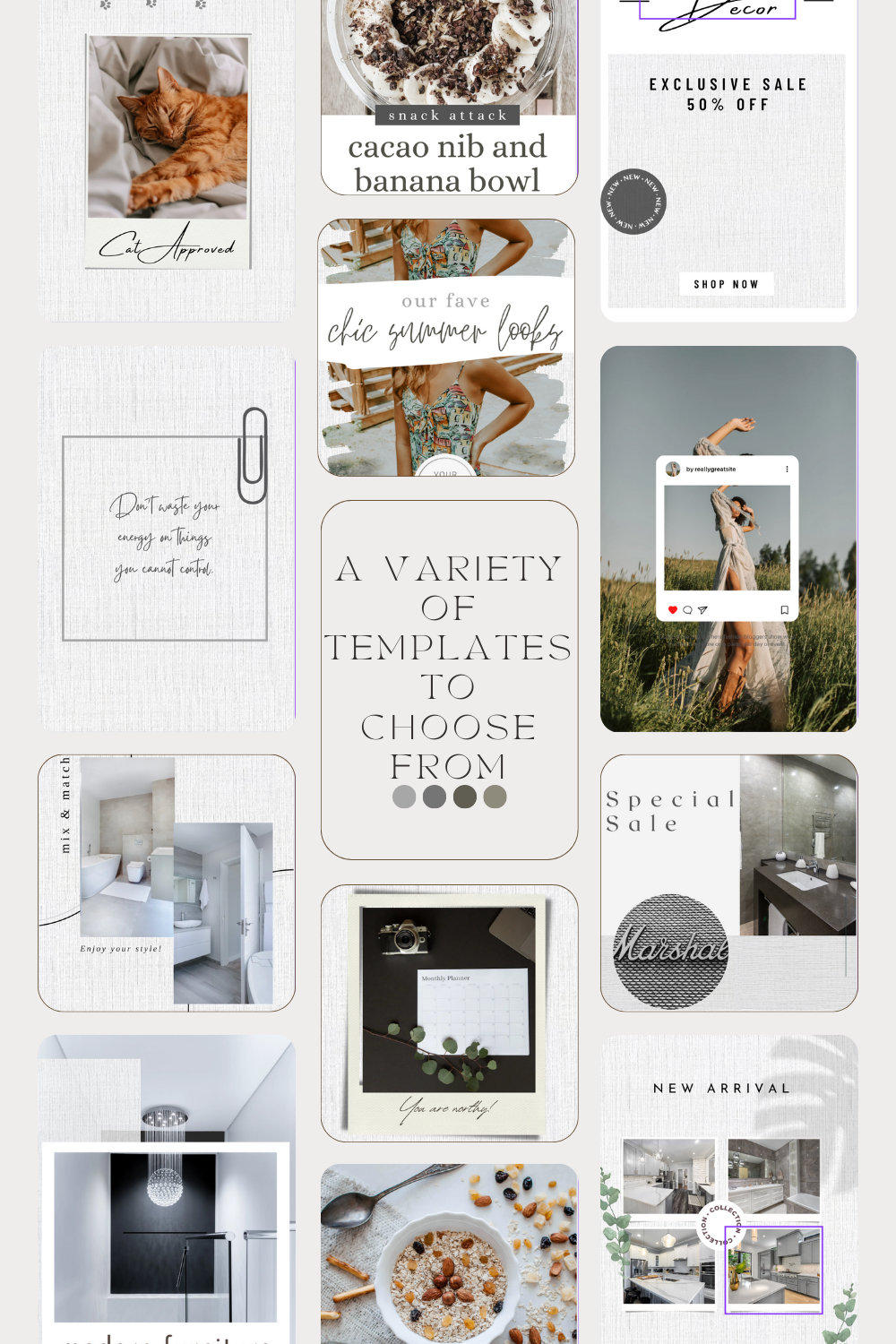 75 PINTEREST PIN Templates | Canva Pinterest Templates | Neutral ...