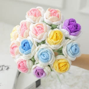 Handcrafted Crochet Floral Arrangement Unique Home Decor, Wedding Centerpiece, Gift Idea, Floral Wall Art, Spring Decor, DIY Bouquet