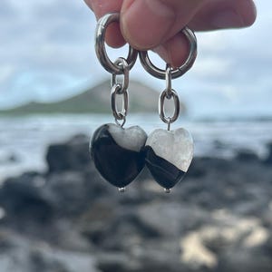 Batbound Chain Heart II — Colgadores de túnel de ágata cebra punk gótico