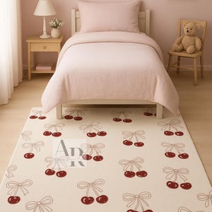 Hand Tufted Cherry Rug Pink, NZ Wool Area Rugs For Livingroom Bedroom Kitchen Nursery Entryway Office 5X8 6X9 8X10 9X12