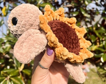 Sunflower Turtle Crochet Plushie