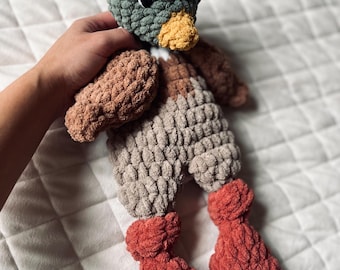 Muñeco de peluche de pato real, pato de peluche, pato real, muñeco de ganchillo, regalo de guardería, muñeco de peluche de pato real