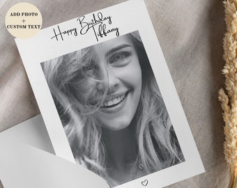 Personalized Photo Birthday Card , Custom Birthday Card for BFF, Birthday Photo Keepsake, Personalized Birthday Card, Add Photo to Card