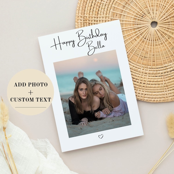 Personalized Greeting Card With Picture, Custom Card, Happy Birthday Card, Create your Own Card, Personalized Photo Birthday Card