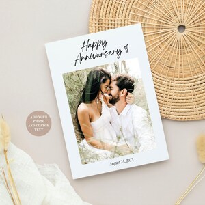 Printable Greeting Card Wedding Anniversary, Custom Photo Anniversary ...