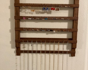 Wooden Magnetic Wall Mounted Earring and Necklace Organizer