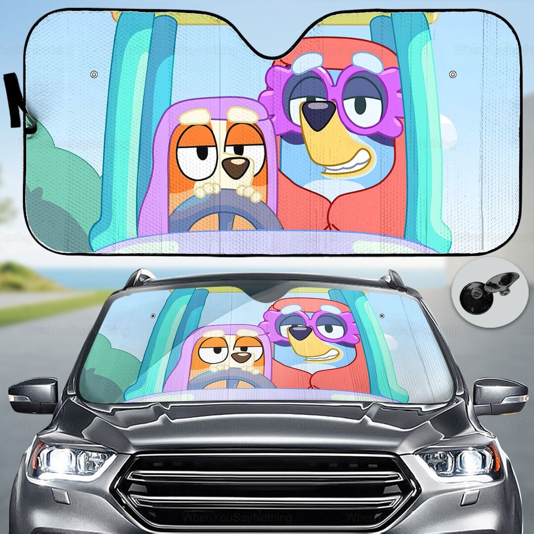 Bluey Car Sunshade Bluey Car Decor Bluey Auto Sunshade Etsy