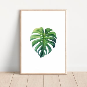 Original Vibrant Monstera Watercolor Art - Tropical Plant Illustration, Botanical Home Decor, Plant Lover Gift, Gift Ideas, Tropical Artwork