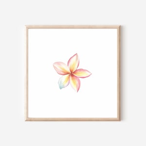 Exquisite Plumeria Watercolor Art - Tropical Flower Painting, Botanical Home Decor, Hawaii Gift Ideas, Plant Lover Gift, Hawaiian Plumeria