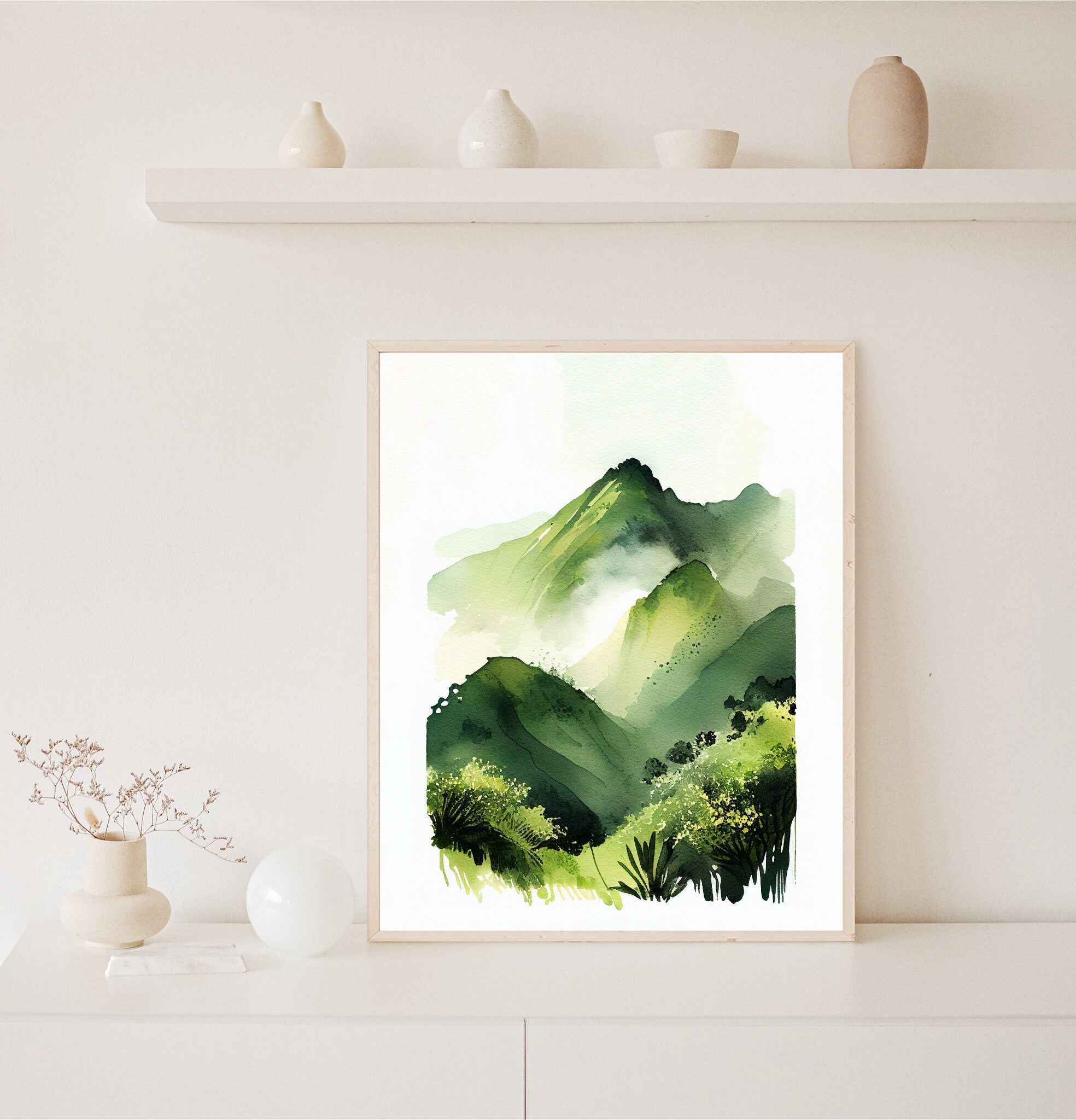 Arte de acuarela de Hawaii, arte tropical, arte minimalista, arte boho,  arte de Hawaii, acuarela hawaiana, arte costero, arte de la sala de estar -  Etsy México, image size:1968x2048