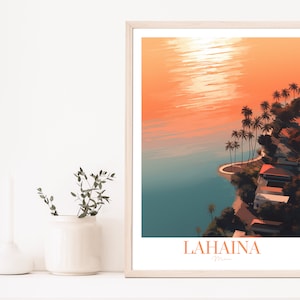 Lahaina Maui Print - Lahaina Artwork, Tropical Paradise Art, Hawaiian Beach Scene, Hawaii Gift, Lahaina, Hawaii Gift Ideas, Hawaiian Artwork