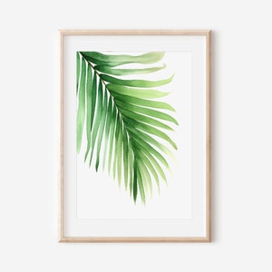 Original Watercolor Palm Frond Print, Palm Tree Artwork on Thick Matte Paper, Bohemian Artwork, Tropical Wall Decor, Travel Art Gift Ideas