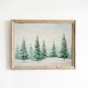 Christmas Trees Print | Winter Holiday Decor | Pine Evergreen Tree Art ...