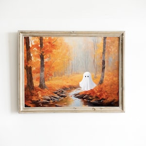 Süßer Geist Herbst Dekor Halloween Print | Rustikale Herbstlandschaft Wandkunst | Home Malerei | Halloween Danksagungs-Vintage Retro Bauernhaus