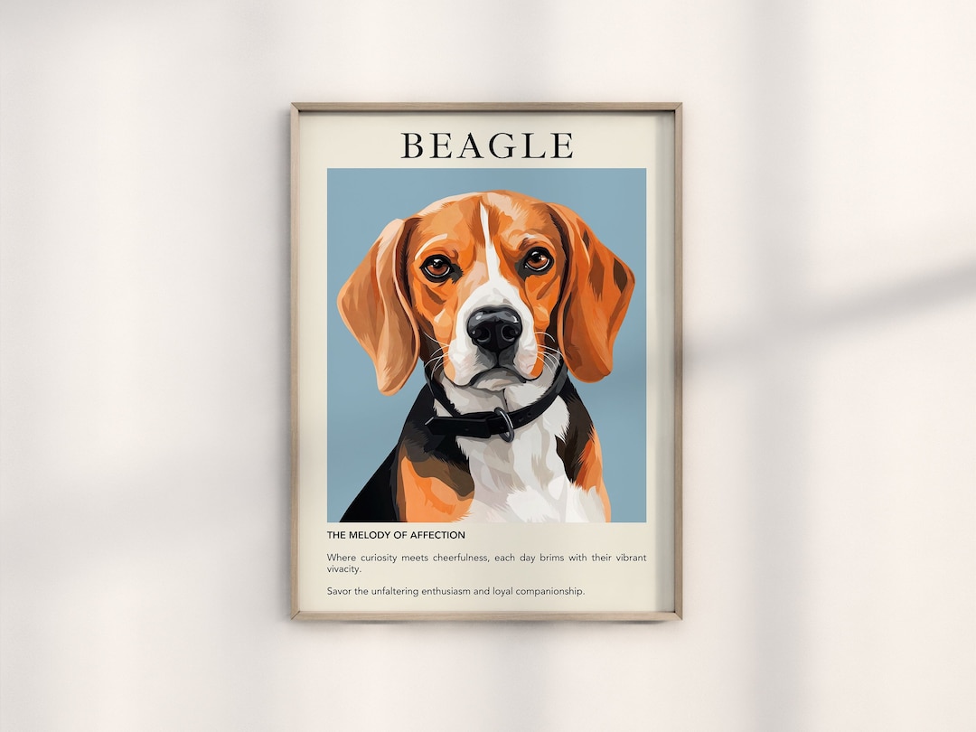 Beagle Dog Poster Print | Gift for Dog Lovers | Dog Breed Art Painting ...
