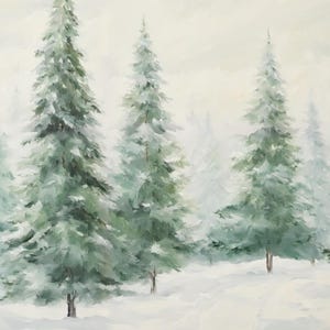 Christmas Trees Print | Winter Holiday Decor | Pine Evergreen Tree Art ...