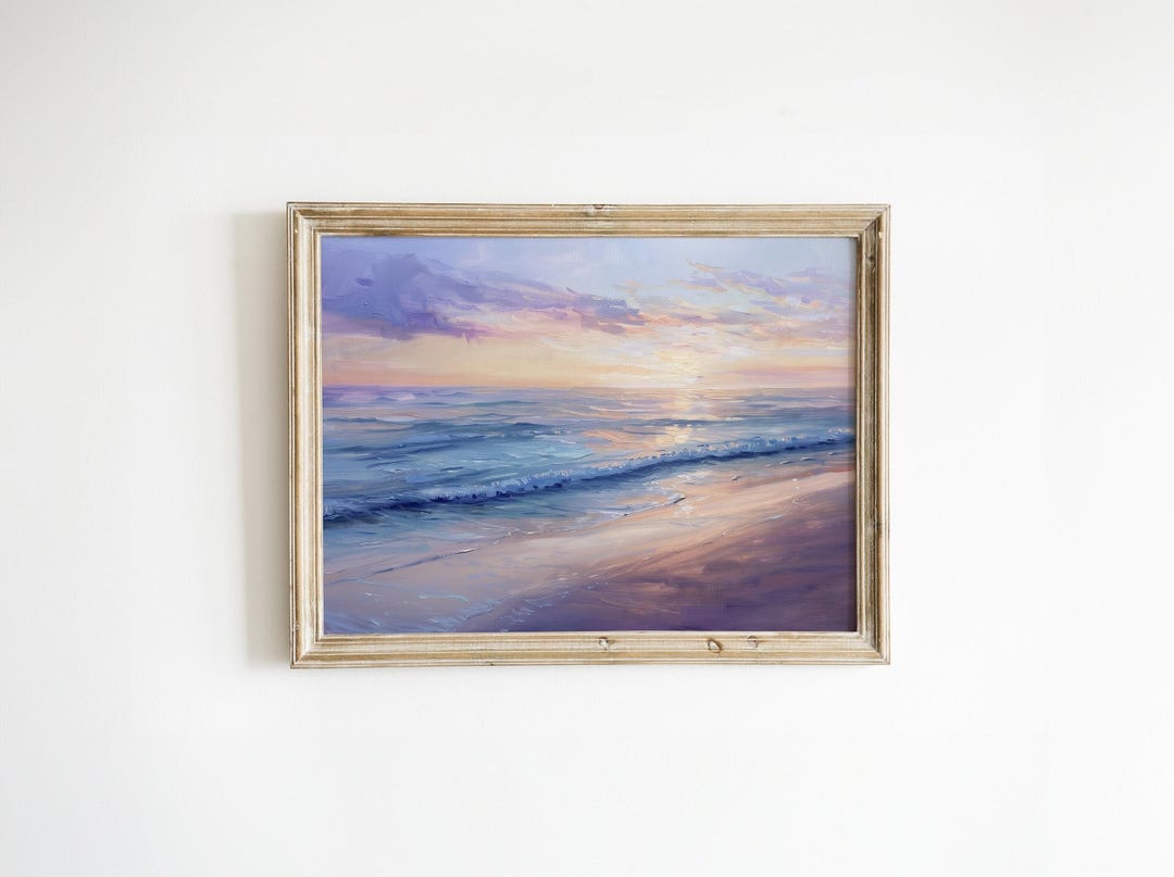 Sunset Beach Art Print | Sapphire Shores Coastal Home Decor - Etsy