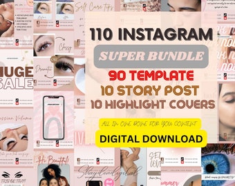 Lash Artist Instagram Templates| Lash Tech Instagram Post| Eyelashes Extension Posts| Esthetician beauty Posts| Social Media Canva Templates
