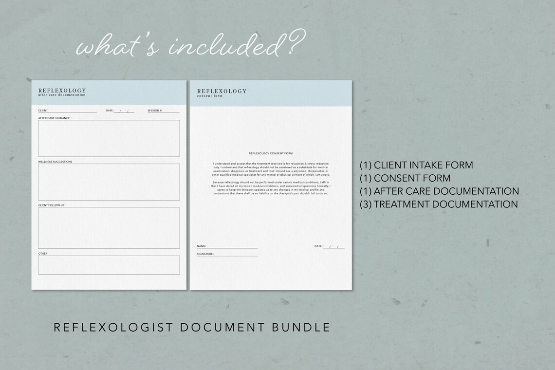 Blue Intake Form | Reflexology Intake Form | Client Intake Form ...