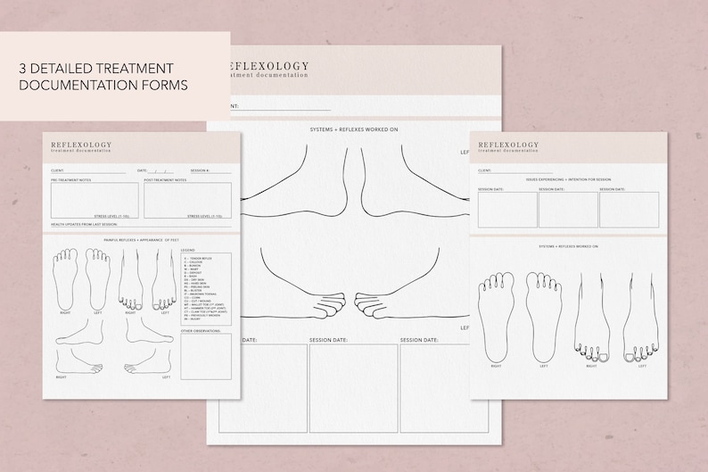 Pink Reflexology Forms | Reflexology Intake Form | Reflexology ...