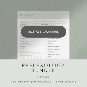 Green Reflexology Forms | Reflexology Intake Form | Reflexology Documentation | Printable Spa Forms | Printable Forms