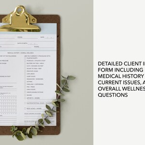 Blue Intake Form | Reflexology Intake Form | Client Intake Form ...