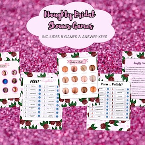 Naughty Bridal Shower Games Bundle | Floral Roses Theme | Sexy Bachelorette & Wedding Shower Games | Digital Printable PDF Set