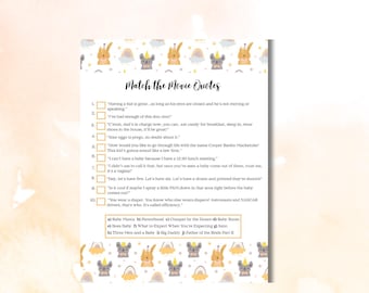 Match the Baby Movie Quotes | Printable Activity (Instant Download)