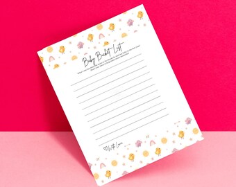 Baby Bucket List Babypartyspiel | Druckbare Aktivität (Instant Download)