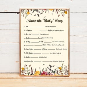 Name That Baby Song Game for Baby Shower