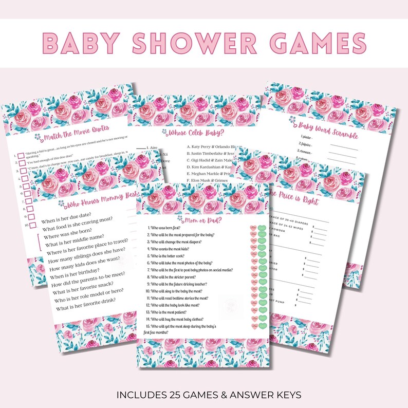 25 Baby Shower Game Bundle | Printable Party Games | Instant Download ...