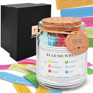 Bible Verse Jar, Scripture Cards, Christian Gift, Devotional Jar, Faith Encouragement, Religious Gift Idea