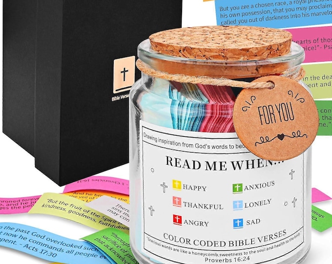 Bible Verse Jar, Scripture Cards, Christian Gift, Devotional Jar, Faith Encouragement, Religious Gift Idea