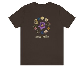 Prairie Life T-shirt Soft Tee Men Women Unisex, prairie Americana cottagecore gardening wildflowers pasque floral Dakota Minnesota Nebraska