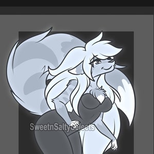Ghostly Vixen Furry Anthro Adoptable