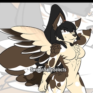 Winged Calico Wolf Furry Adoptable