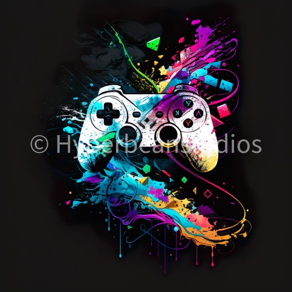 Transform Your Space with this Bold Abstract Gaming Art - Ideal for Gamers, Home Decor, and Art Lovers! PNG, JPEG Files