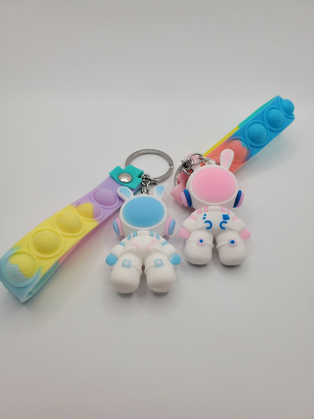 Key Chain. Space Rabbits!!! so Adorable! Multicolor 3D. Soft Rubber ...
