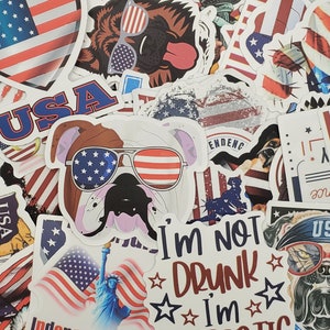 Autocollants. CÉLÉBRATION de l'AMÉRIQUE ! Idéal pour le 4 juillet. Patriotique. Autocollants pour Notebooks Lockers ou Laptops. 50 comptes.