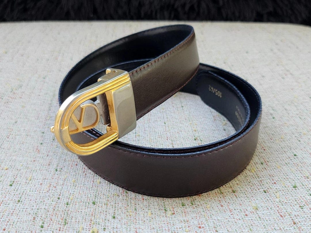 Vintage Valentino Belt Dark Brown Genuine Leather Unisex Waistband Made in Italy Vintage Valentino Belt Dark Brown Genuine Leather Unisex  main image 2
