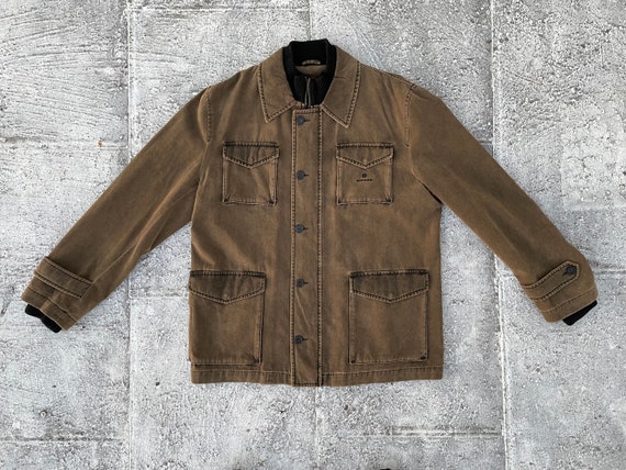 Aigner Men Jacket Brown Cotton Winter Coat Style in Italy Front Zipper Size 56 Etsy
