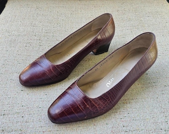 ヴィンテージ サルヴァトーレ・フェラガモ レディース ヒールサンダル パンプス ブラウンレザー イタリア製 USサイズ5