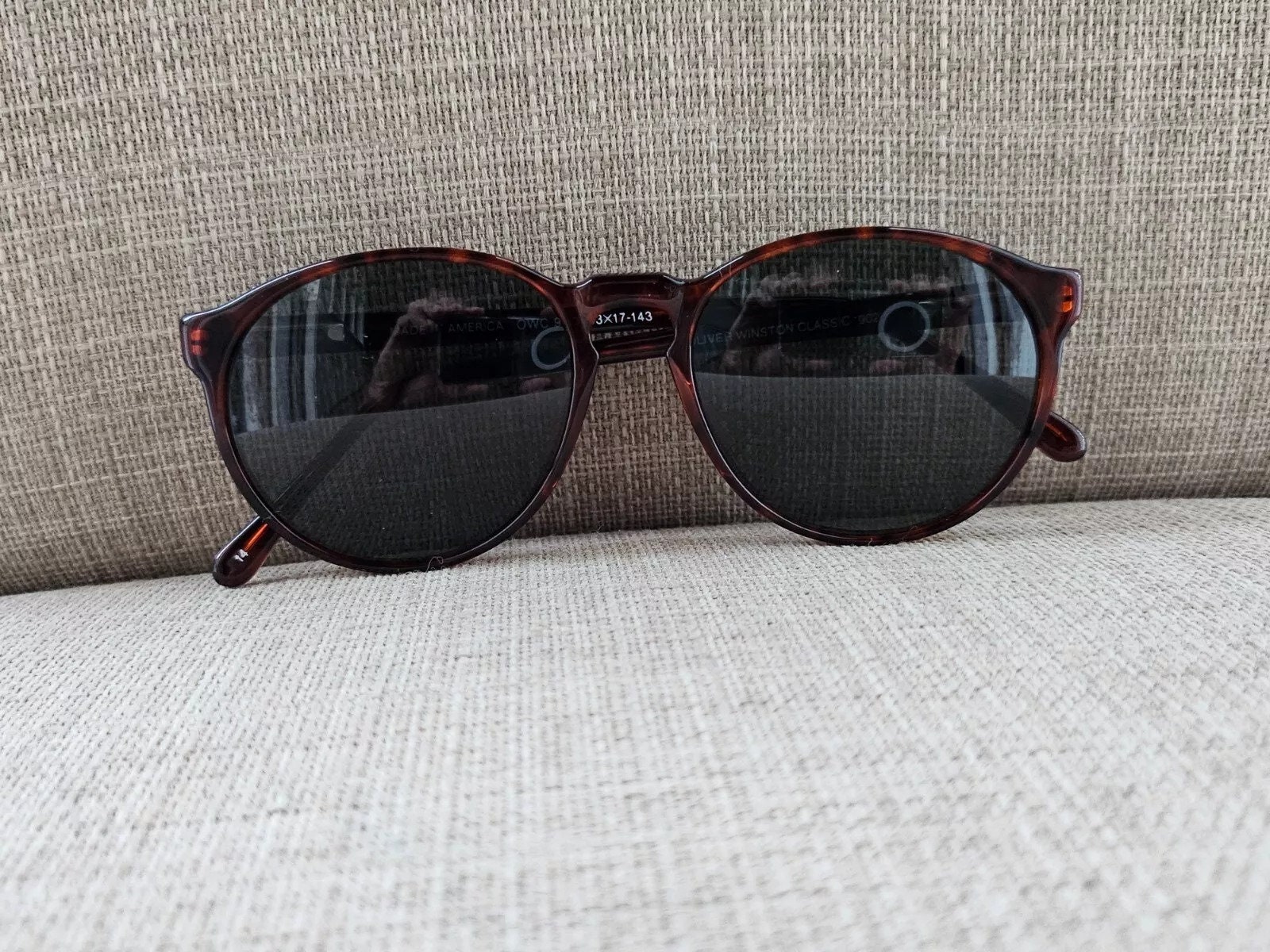 Vintage Oliver Winston Classic Sunglasses Brown Tortoise  display picture 2