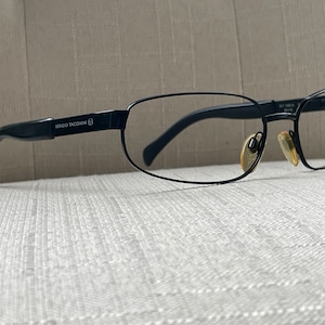 Vintage Sergio Tacchini Men Eyeglasses/Sunglasses Frame Black Tone Metal Italy