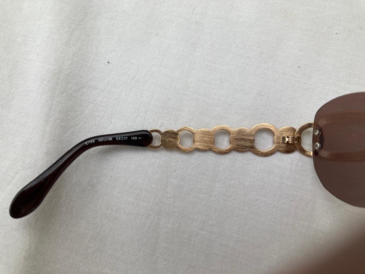 Vintage Escada Women Sunglasses E1198 Eyeglasses Rimless Gold Frame NEW VINTAGE CARTIER SCALA RIMLESS GOLD PLATED 18K SUNGLASSES  main image 4