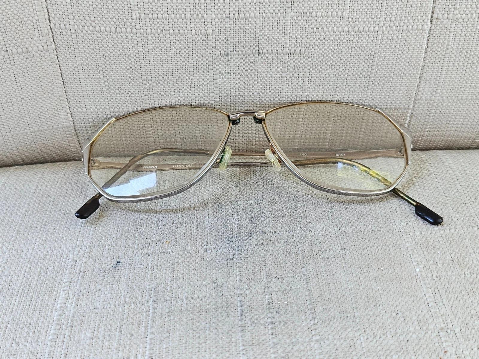 Vintage Nikon Titanium Eyeglasses Frame Gold Tone NC51 Eye 