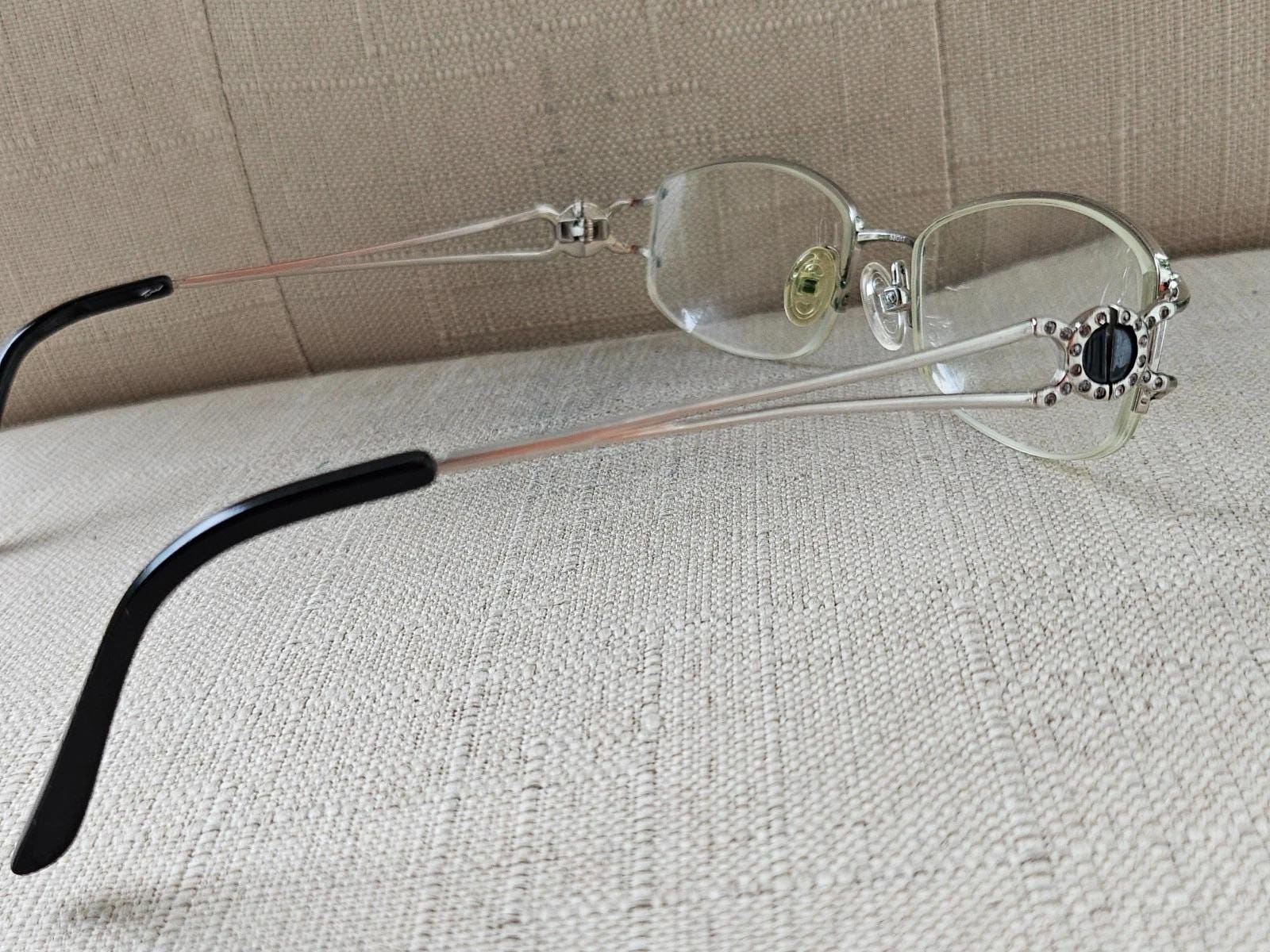 Vintage Tura Women Eyeglasses Frame Silver Tone Glasses Half  display picture 3
