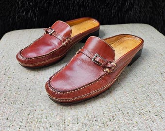 Sandales Cole Haan pour femme, sans talon, en cuir marron, pointure 7B.
