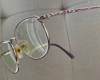 Vintage Laura Ashley Women Eyeglasses Frame LYDIA Gold Tone Glasses Made in Japan