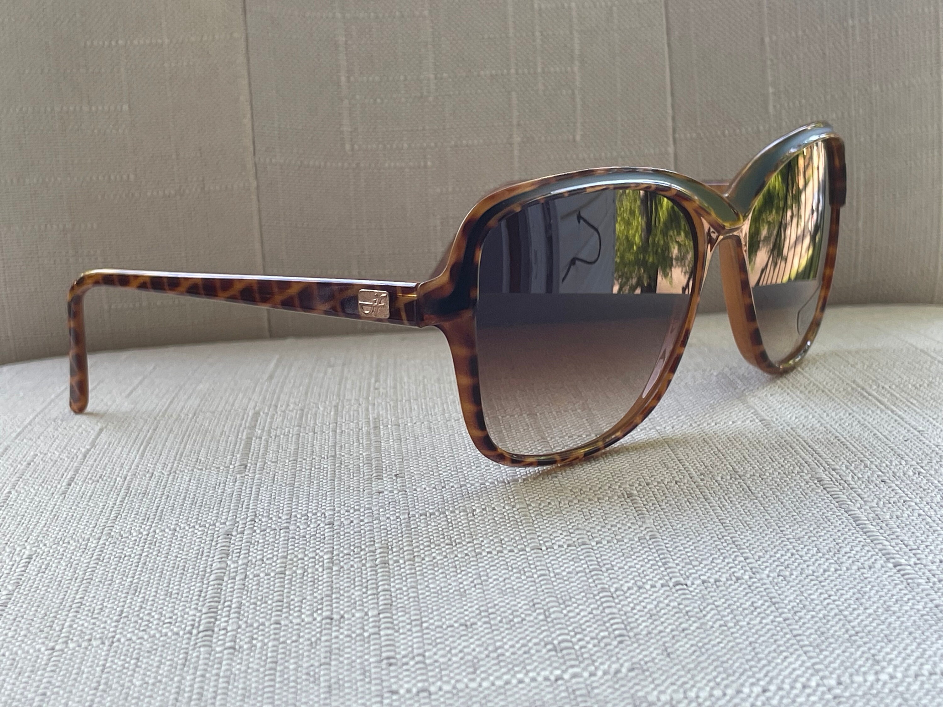 Jacquas Fath Sunglasses Brown Frame Women Eye Wear Shades 